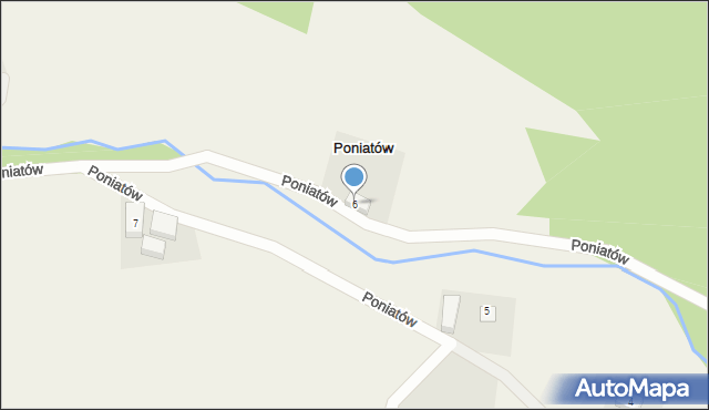 Poniatów, Poniatów, 6, mapa Poniatów