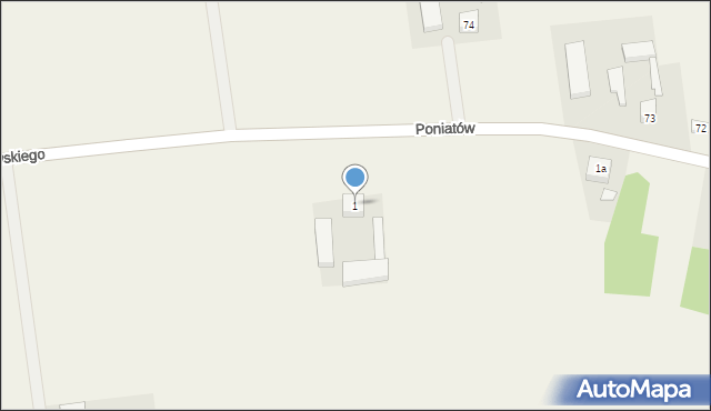 Poniatów, Poniatów, 1, mapa Poniatów