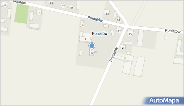 Poniatów, Poniatów, 10, mapa Poniatów