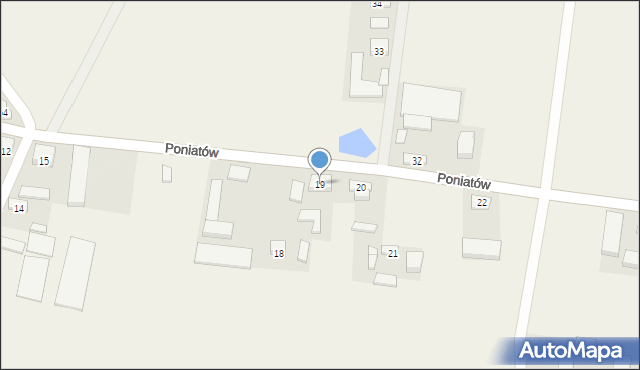 Poniatów, Poniatów, 19, mapa Poniatów