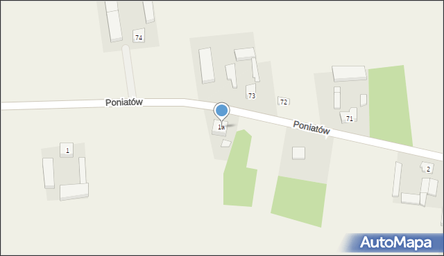 Poniatów, Poniatów, 1a, mapa Poniatów