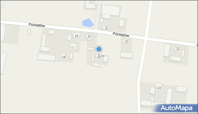 Poniatów, Poniatów, 21, mapa Poniatów