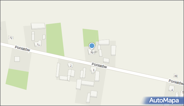 Poniatów, Poniatów, 70, mapa Poniatów