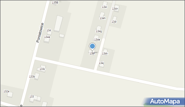 Poniatowice, Poniatowice, 134f, mapa Poniatowice