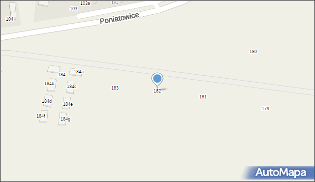 Poniatowice, Poniatowice, 182, mapa Poniatowice