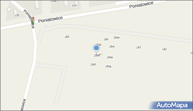 Poniatowice, Poniatowice, 184d, mapa Poniatowice