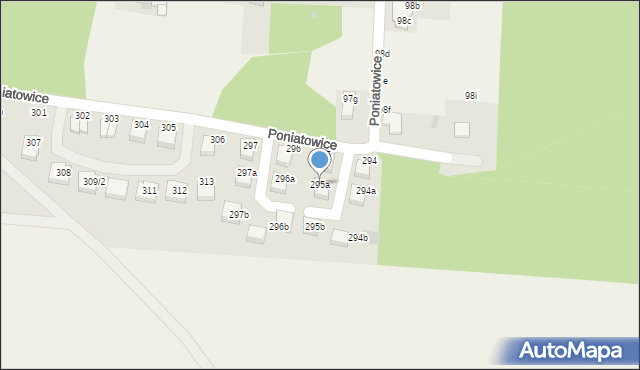 Poniatowice, Poniatowice, 295a, mapa Poniatowice