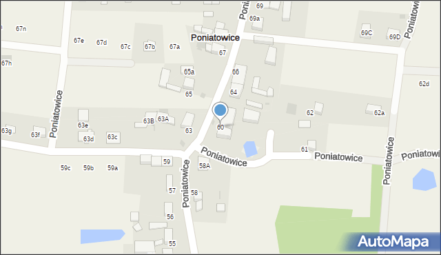 Poniatowice, Poniatowice, 60, mapa Poniatowice