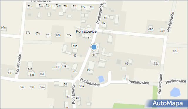 Poniatowice, Poniatowice, 64, mapa Poniatowice