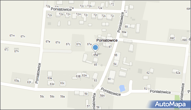 Poniatowice, Poniatowice, 65a, mapa Poniatowice