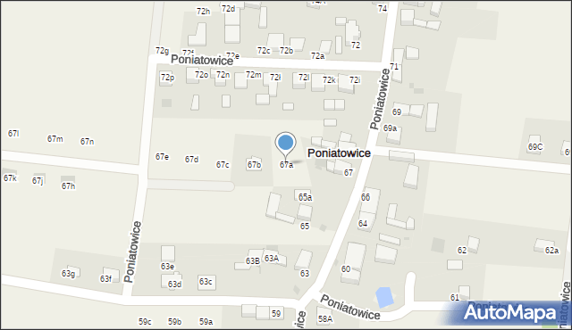 Poniatowice, Poniatowice, 67a, mapa Poniatowice