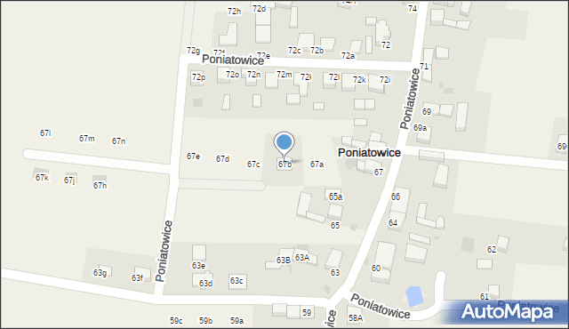 Poniatowice, Poniatowice, 67b, mapa Poniatowice