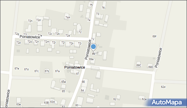 Poniatowice, Poniatowice, 69, mapa Poniatowice