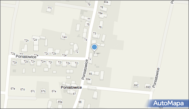 Poniatowice, Poniatowice, 71a, mapa Poniatowice