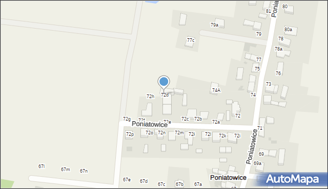 Poniatowice, Poniatowice, 72d, mapa Poniatowice