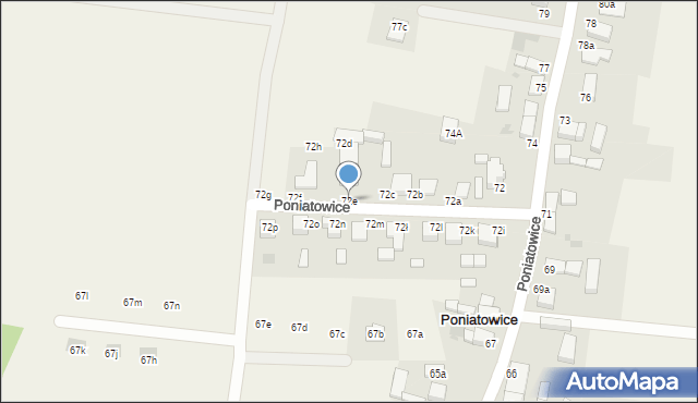 Poniatowice, Poniatowice, 72e, mapa Poniatowice