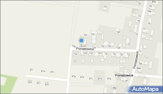 Poniatowice, Poniatowice, 72f, mapa Poniatowice