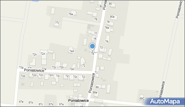 Poniatowice, Poniatowice, 74, mapa Poniatowice