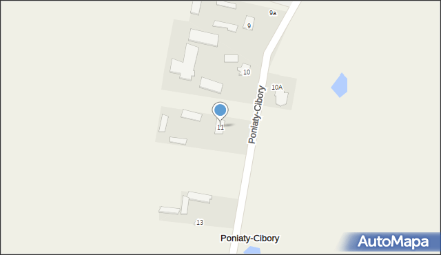 Poniaty-Cibory, Poniaty-Cibory, 11, mapa Poniaty-Cibory