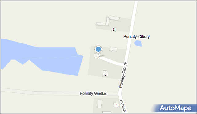 Poniaty-Cibory, Poniaty-Cibory, 12, mapa Poniaty-Cibory