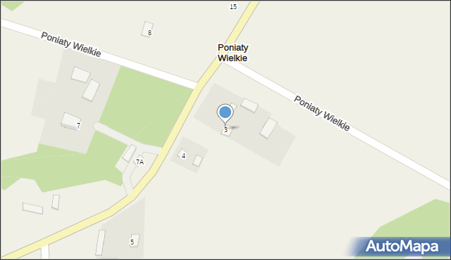 Poniaty Wielkie, Poniaty Wielkie, 3, mapa Poniaty Wielkie