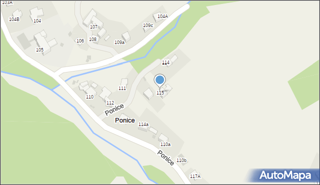 Ponice, Ponice, 115, mapa Ponice
