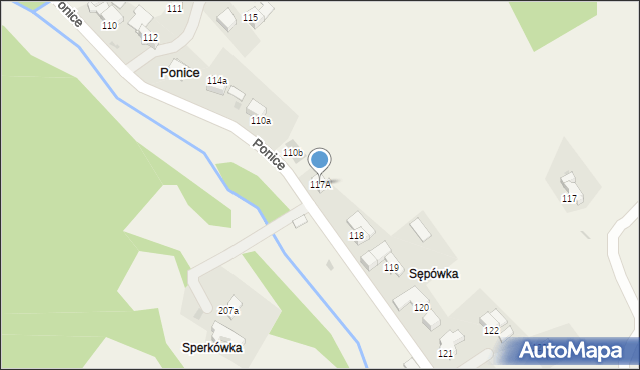Ponice, Ponice, 117A, mapa Ponice