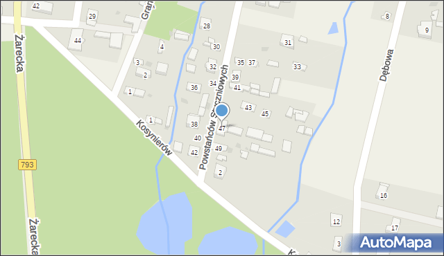 Ponik, Powstańców Styczniowych, 47, mapa Ponik