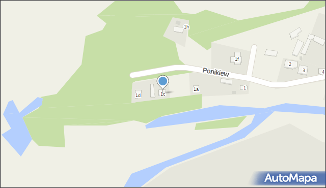 Ponikiew, Ponikiew, 1c, mapa Ponikiew