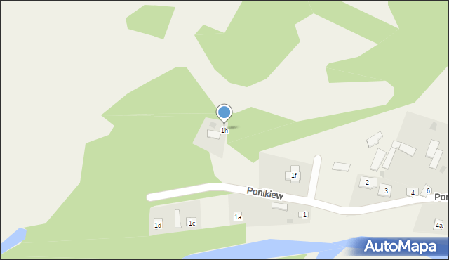 Ponikiew, Ponikiew, 1h, mapa Ponikiew