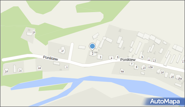 Ponikiew, Ponikiew, 2, mapa Ponikiew