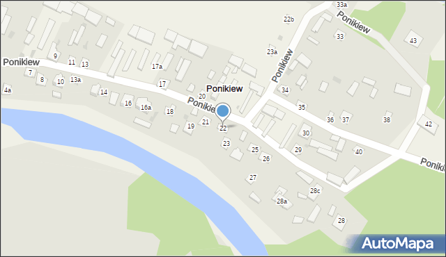 Ponikiew, Ponikiew, 22, mapa Ponikiew