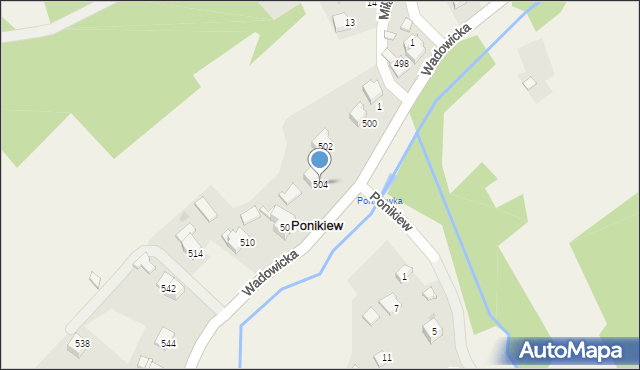 Ponikiew, Ponikiew, 104, mapa Ponikiew