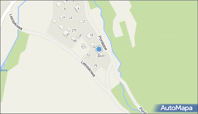 Ponikiew, Ponikiew, 266, mapa Ponikiew