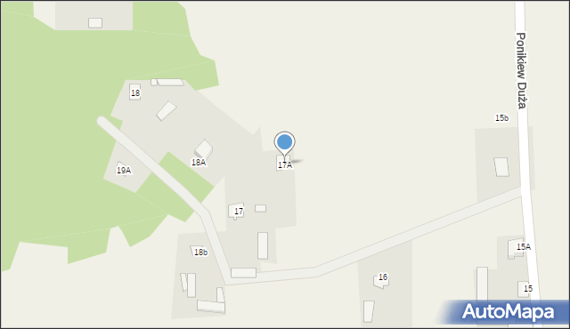 Ponikiew Duża, Ponikiew Duża, 17A, mapa Ponikiew Duża