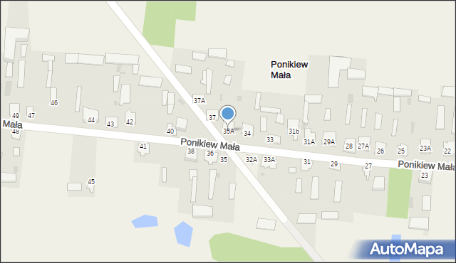 Ponikiew Mała, Ponikiew Mała, 35A, mapa Ponikiew Mała