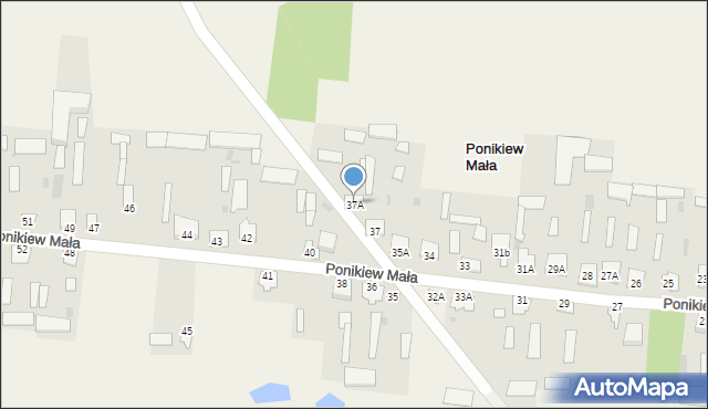 Ponikiew Mała, Ponikiew Mała, 37A, mapa Ponikiew Mała