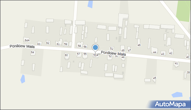 Ponikiew Mała, Ponikiew Mała, 51A, mapa Ponikiew Mała