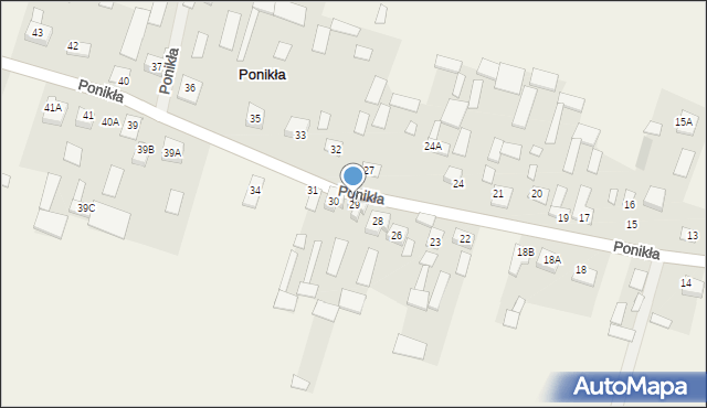 Ponikła, Ponikła, 29, mapa Ponikła