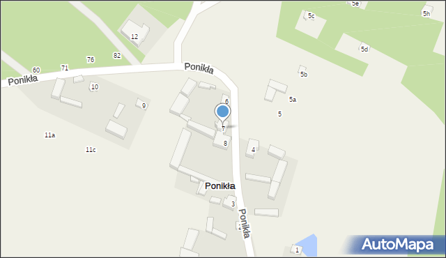 Ponikła, Ponikła, 7, mapa Ponikła