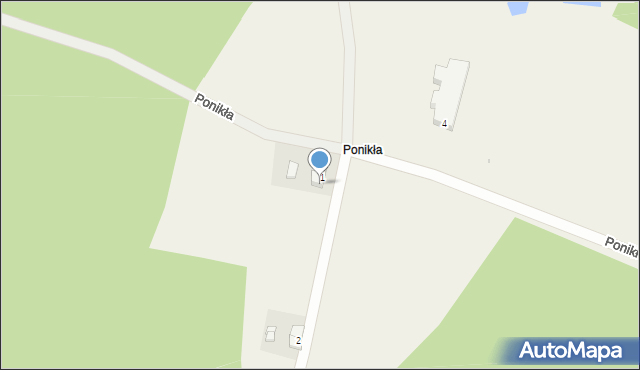 Ponikła, Ponikła, 1a, mapa Ponikła