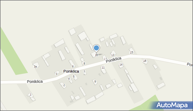 Poniklica, Poniklica, 10, mapa Poniklica