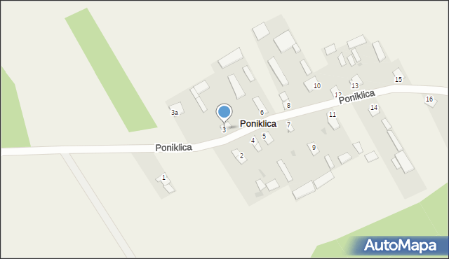 Poniklica, Poniklica, 3, mapa Poniklica