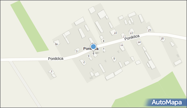 Poniklica, Poniklica, 5, mapa Poniklica