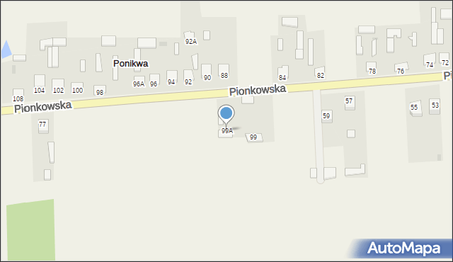 Ponikwa, Ponikwa, 99A, mapa Ponikwa