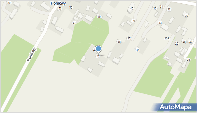 Ponikwy, Ponikwy, 42, mapa Ponikwy