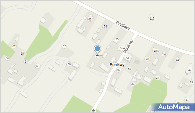 Ponikwy, Ponikwy, 57, mapa Ponikwy