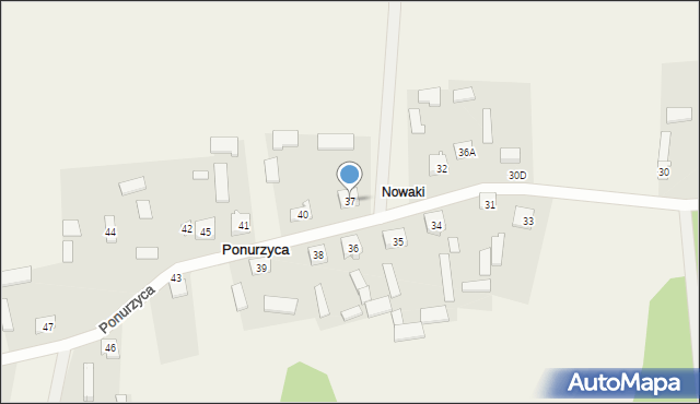 Ponurzyca, Ponurzyca, 37, mapa Ponurzyca