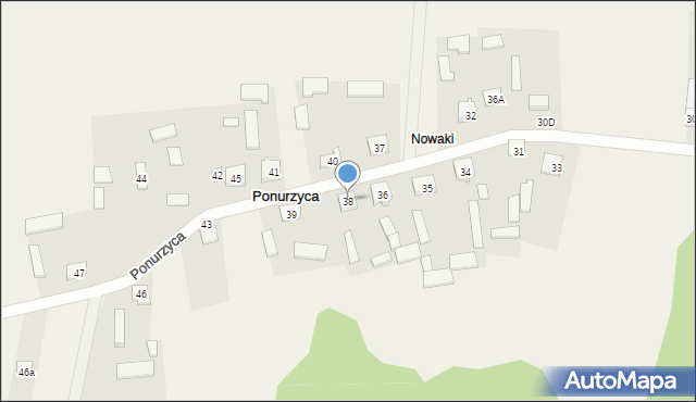 Ponurzyca, Ponurzyca, 38, mapa Ponurzyca