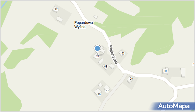 Popardowa, Popardowa, 14, mapa Popardowa